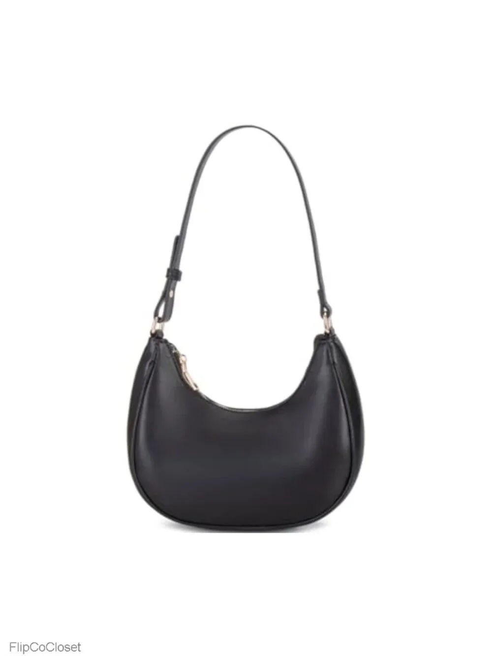 PU Leather Crescent Hobo Tote Shoulder Bag Zipper Closure